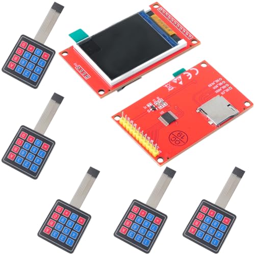 Image of 2pcs 1.8 inch SPI TFT Display ST7735S + 5pcs 4x4 Membrane Switch Keypad