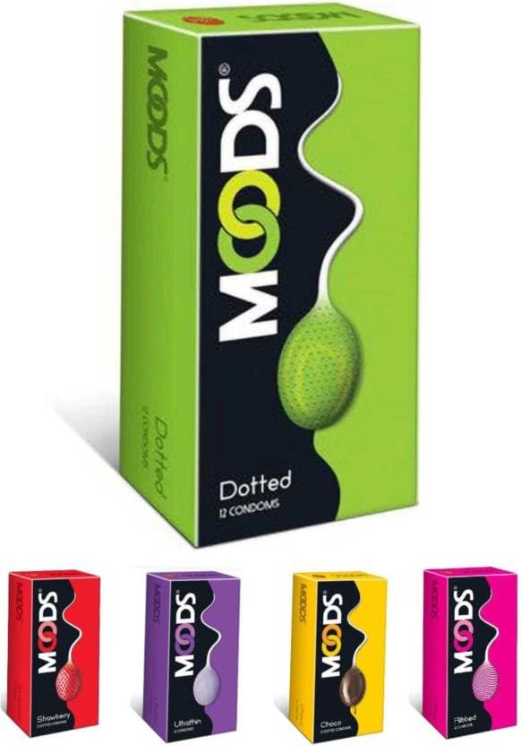 MOODS LuvStock Ultra Thin, Ribbed, Dotted, Chocolate & Strawberry Flavored Men Condom (Set of 5, 60 Sheets)-picture-27