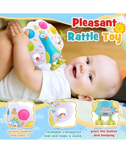 Image of Toddler Busy Cube with Press Buttons | Early Educational Sensory Toy for Finger Training & Decompression Play | Soft Sound Activity Toy for Babies - Pack of 1 (White)