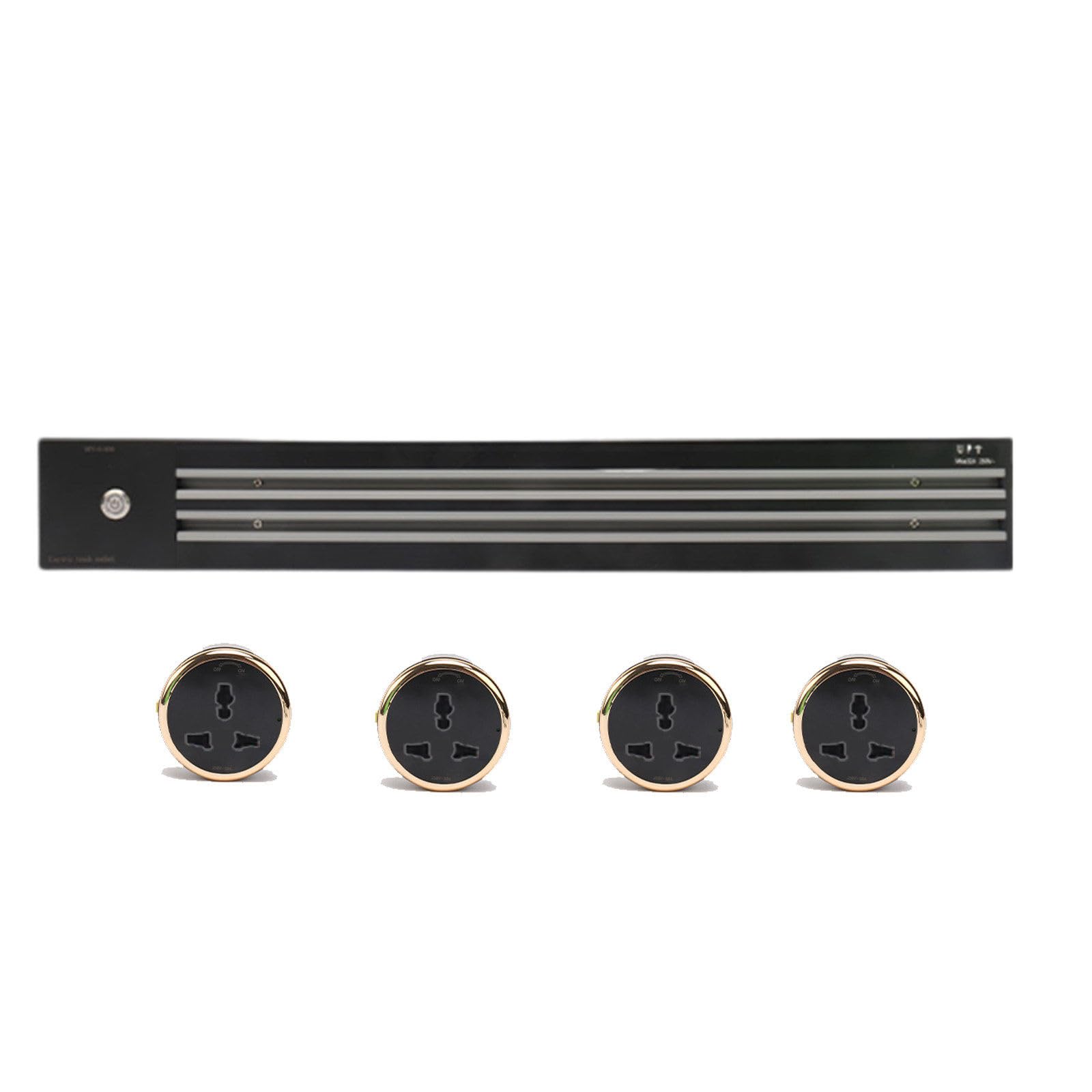 Power Strips Movable Track Sockets, Wall-Mounted Smart Slide Rails, Multi-Functional Power Strips, Suitable for Offices, Home Kitchens(Black,80cm)
