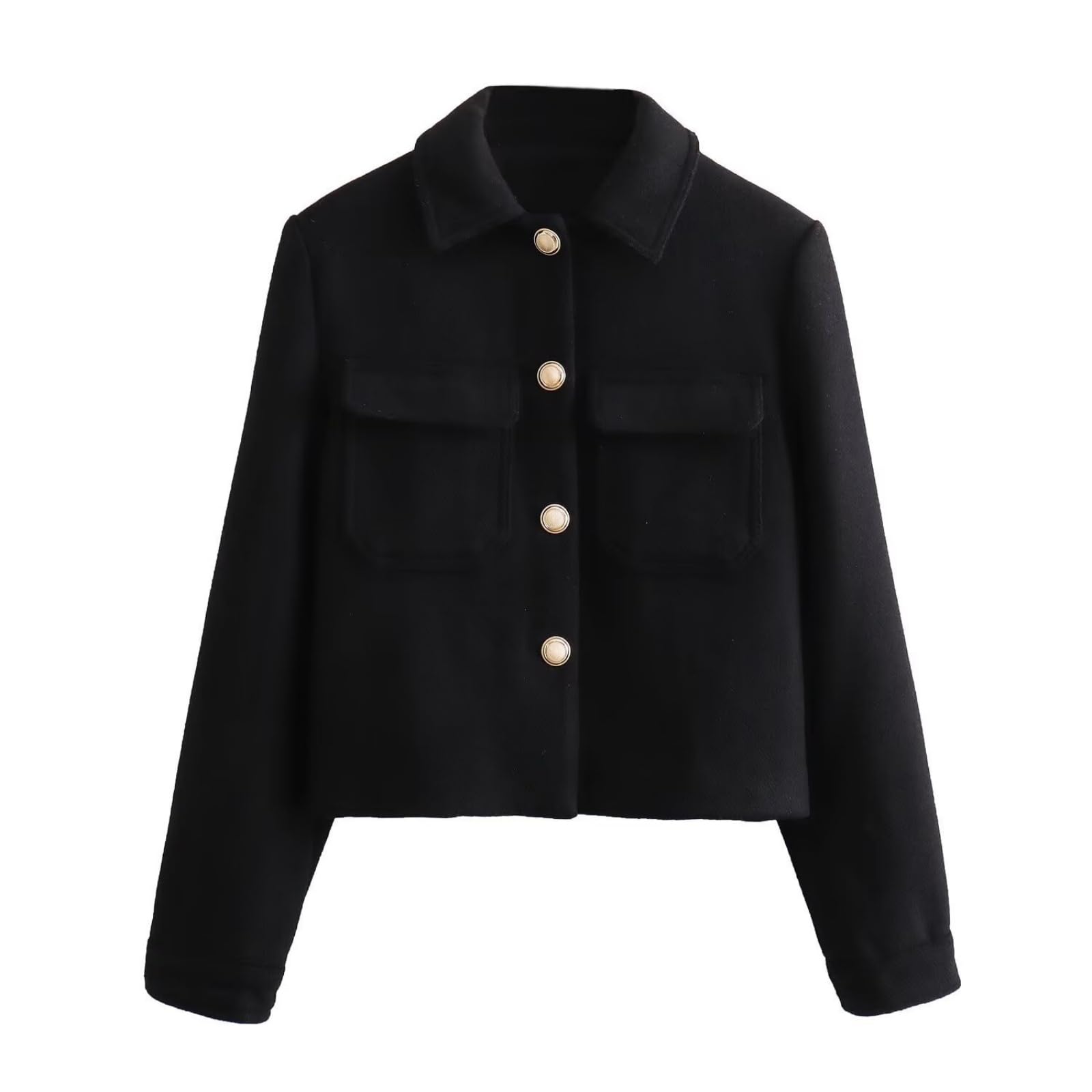 Generisch Bomberjacke Damen Winter Jacke Übergangsjacke Einfarbig Mantel Fliegerjacke Mit Knöpfen Pilotenjacke Mit Taschen Damen-Jacken Einfarbig Winterjacke Frauen Ohne Kapuze Wintermantel Casual