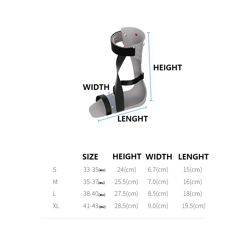 Férula Nocturna AFO Foot para el Tratamiento de la Fascitis Plantar Tendinitis de Aquiles y caída del pie - Órtesis Ajustable de Tobillo y pie,Right,XL