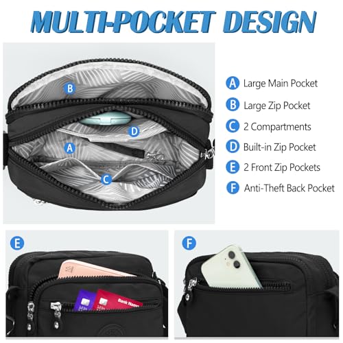 Small Crossbody Bags for Women Nylon Waterproof Lightweight Crossbody Purse Casual Fashion Shoulder Bag Handbags4