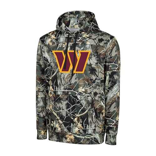 FOCO NFL Mens Official Sideline Hunter Camo Primary Logo Performance Pullover Hoodie Sweatshirt (US Alpha Medium Regular Regular Washington Commanders - Hunter Camo)