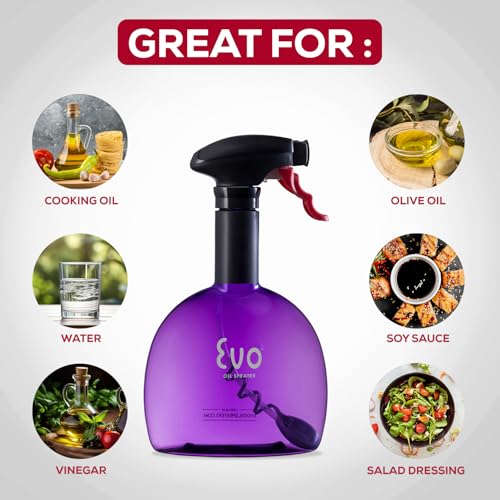 Image of Evo Original Oil Sprayer, Non-Aerosol for Olive Oil, Cooking Oils, and Vinegars, Purple, 24-Ounce Capacity