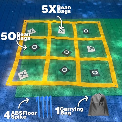 Giant Tic Tac Toe Strap Game Outdoor, 4FT x 4FT Portable Tic Tac Toe Bean Bag Toss with 10pcs Bean Bag, Large Outdoor Lawn Yard Backyard Carnival Field Day, Jumbo Yard Games for Family - image 3