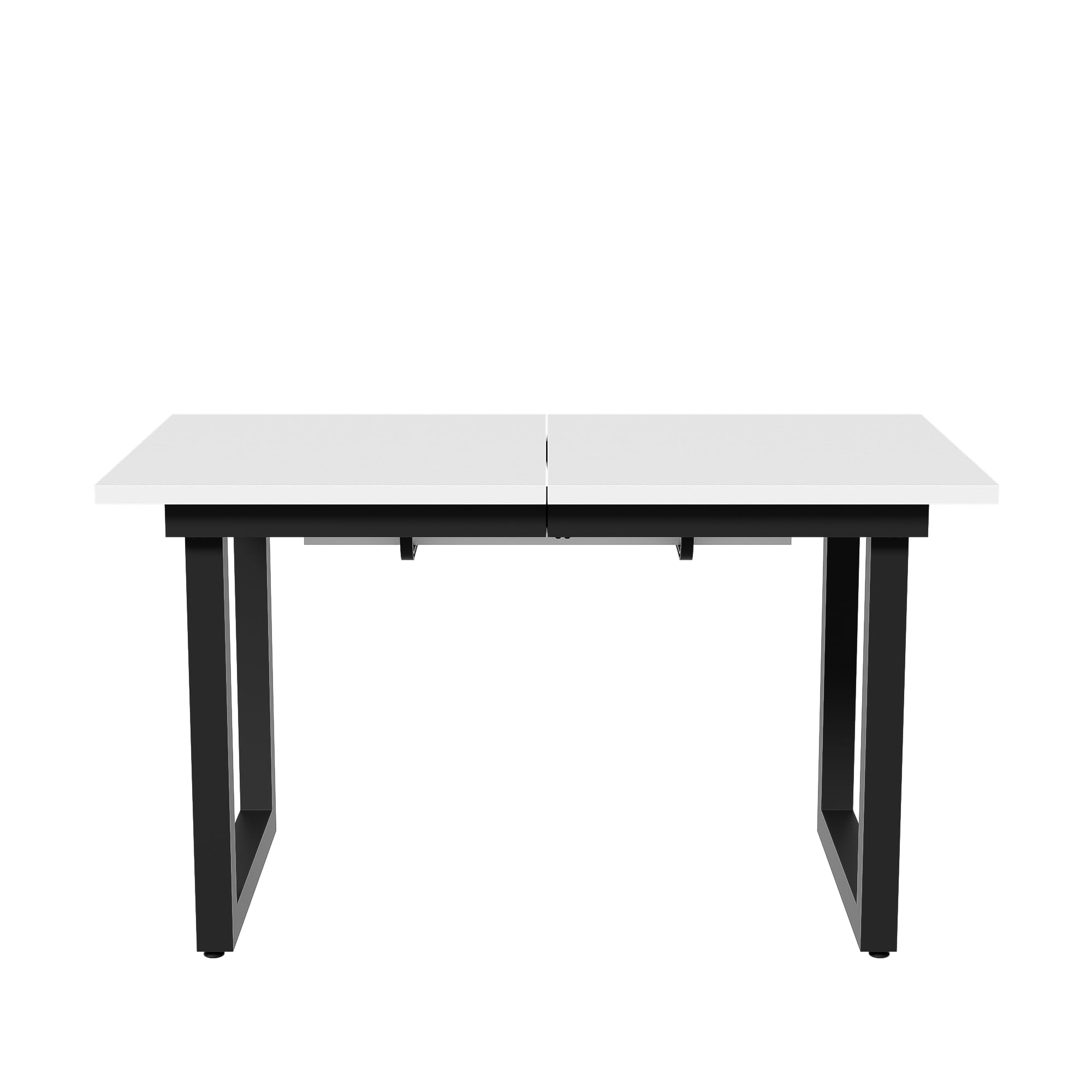 Merax Esstisch 140/180x80x75cm, Ausziehbar Esszimmertisch mit Tischbeine aus Metall, Rechteckiger Küchentisch für Wohnzimmer und Esszimmer, Weiß