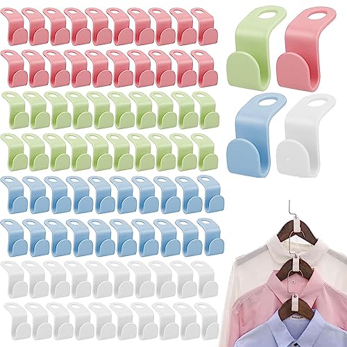 Huotflame 50 Stück Kleiderbügel Haken - Platzsparende Verbindungshaken Für Schrankorganisation