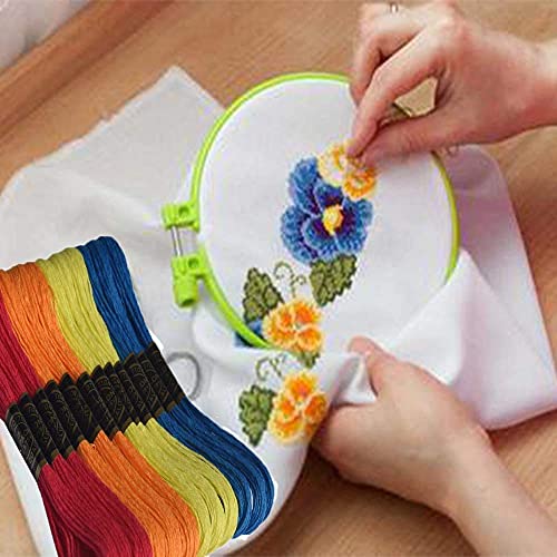 Aakriti Cotton Rainbow Embroidery Floss Skeins for Friendship Bracelets, Cros...