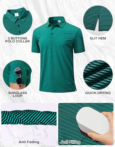 Image of Polo Shirts for Boys Golf Polo Shirt Short Sleeve Boys Performance Polo Dry Fit Stretch Collared UPF50+ Kids Golf Shirts