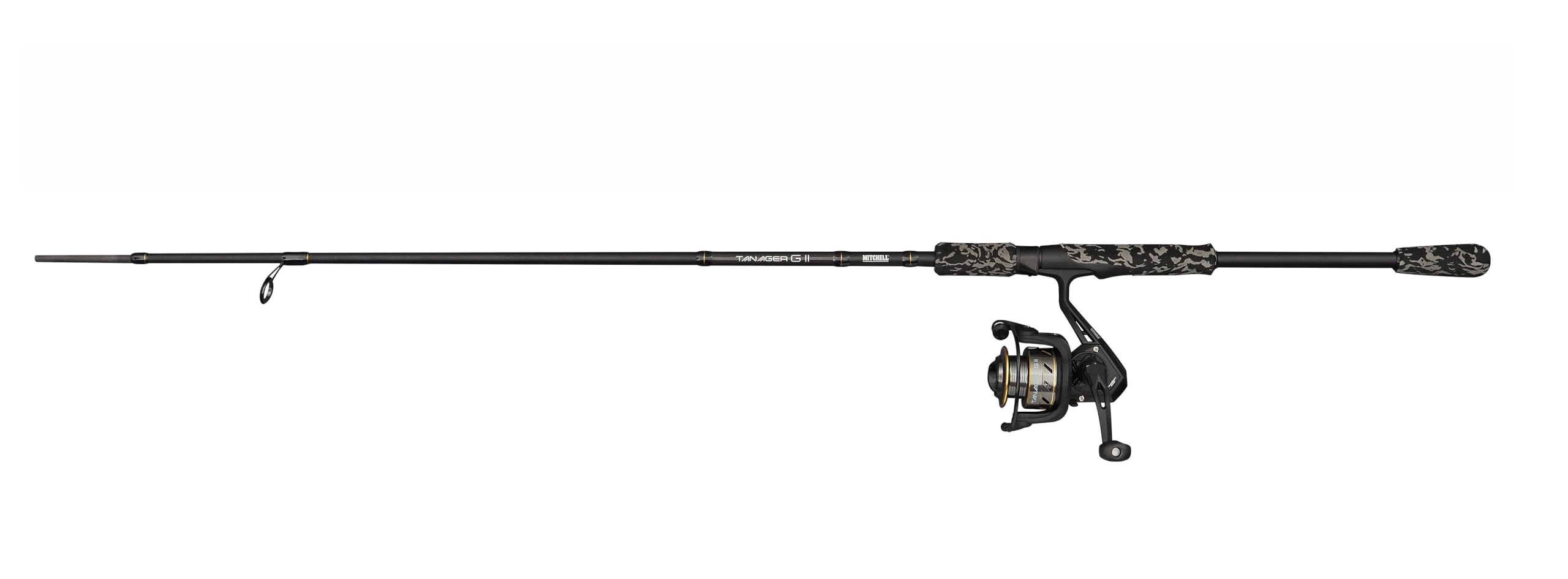 Mitchell Tanager G2 Spin Combo | Ensemble Canne à pêche Spinning et Moulinet pour la pêche en Eau Douce | Débutants et intermédiaires | Noir, Canne modérée | Plusieurs Options Disponibles