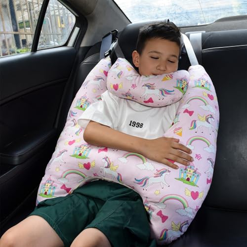 YAOZUP Reisekissen Kinder Auto H Form Kinder Auto Kissen Kissen Auto Kinder Schlafkissen Auto Kinder Waschbares Komfortable Autoschlafkissen Nackenkissen Kinder für Lange Reisen