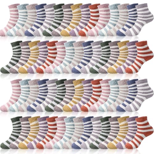 Image of Handepo 60 Pairs Women Fuzzy Socks Bulk