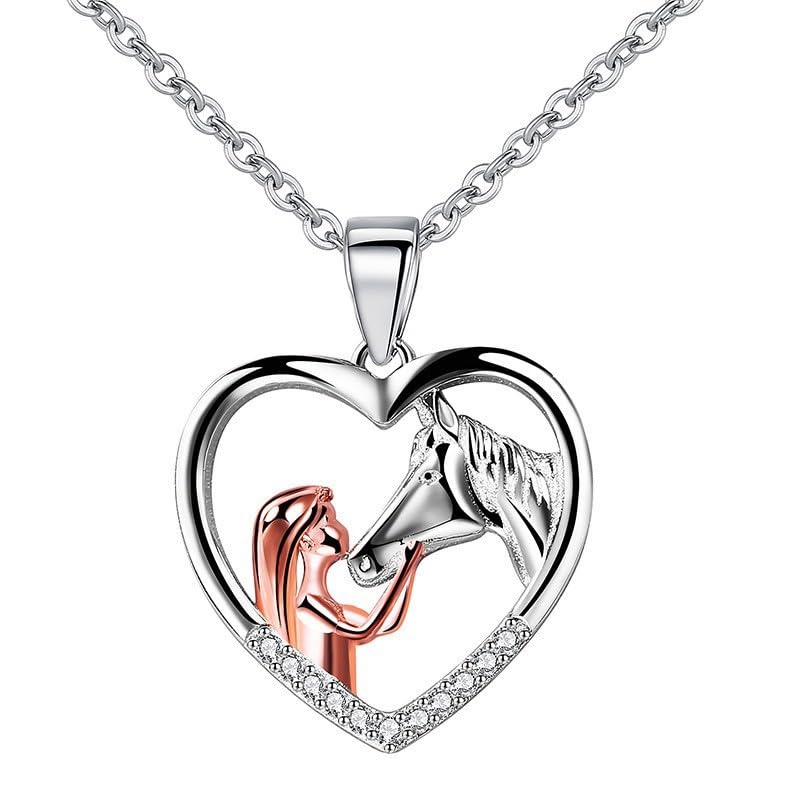 Aatpuss Cadeau Cheval, Pendentif Cheval, Bracelet Cheval Fille, Bijoux De Cheval En Argent Sterling...