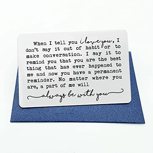 When I Tell You I Love You Metal Wallet Card, Boyfriend Gift, Girlfriend Gift, Engraved Wallet Card, Husband Gift, Wife Gift, Sentimental Keepsake, Valentine's Day Gift (Silver)2