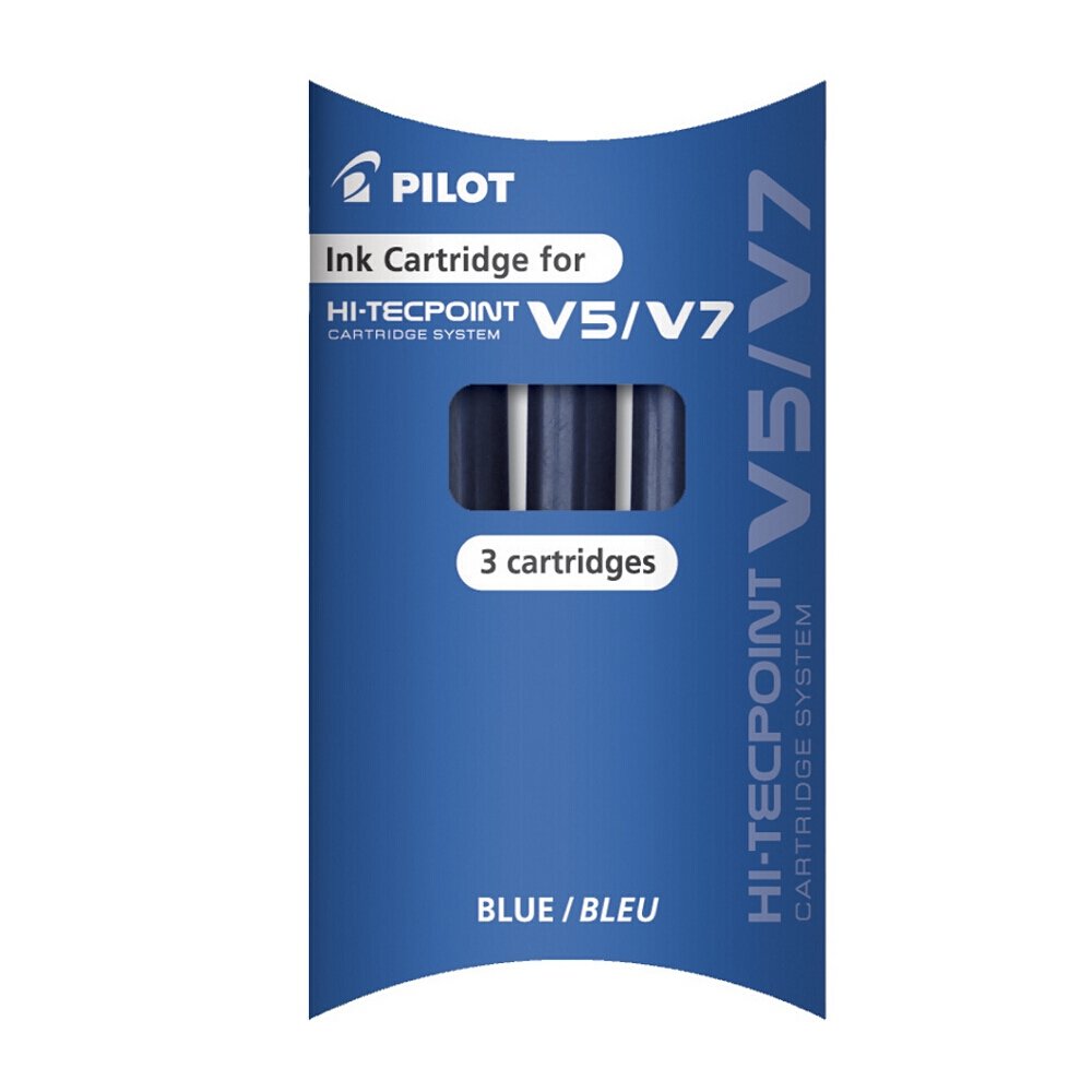 Pilot Refill for V5/V7 Cartridge System Liquid Ink Rollerball - Blue, 12 x Pack of 3