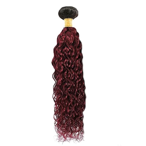 Miniatura 7 de 1b99j - Extensiones de cabello humano rizado color burdeos 1b99j, paquetes de cabello virgen brasileño Remy, paquetes de cabello rizado rojo de 30