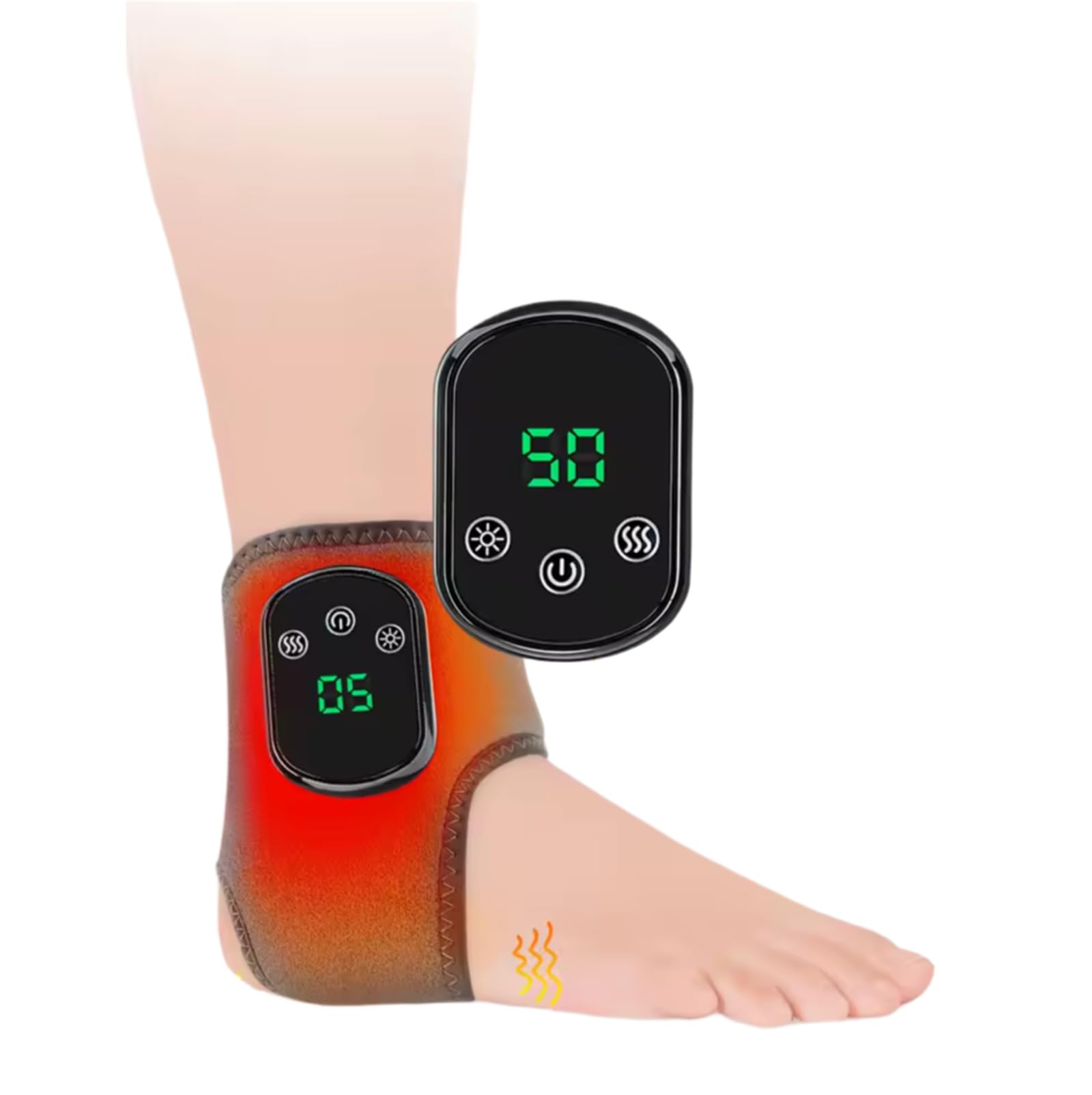 Mozeri NeuroLax Kabelloses Knöchelmassagegerät mit Heizung, 5 Heizstufen, 3 Vibrationsmodi, USB wiederaufladbar, für entspannende Fußmassage