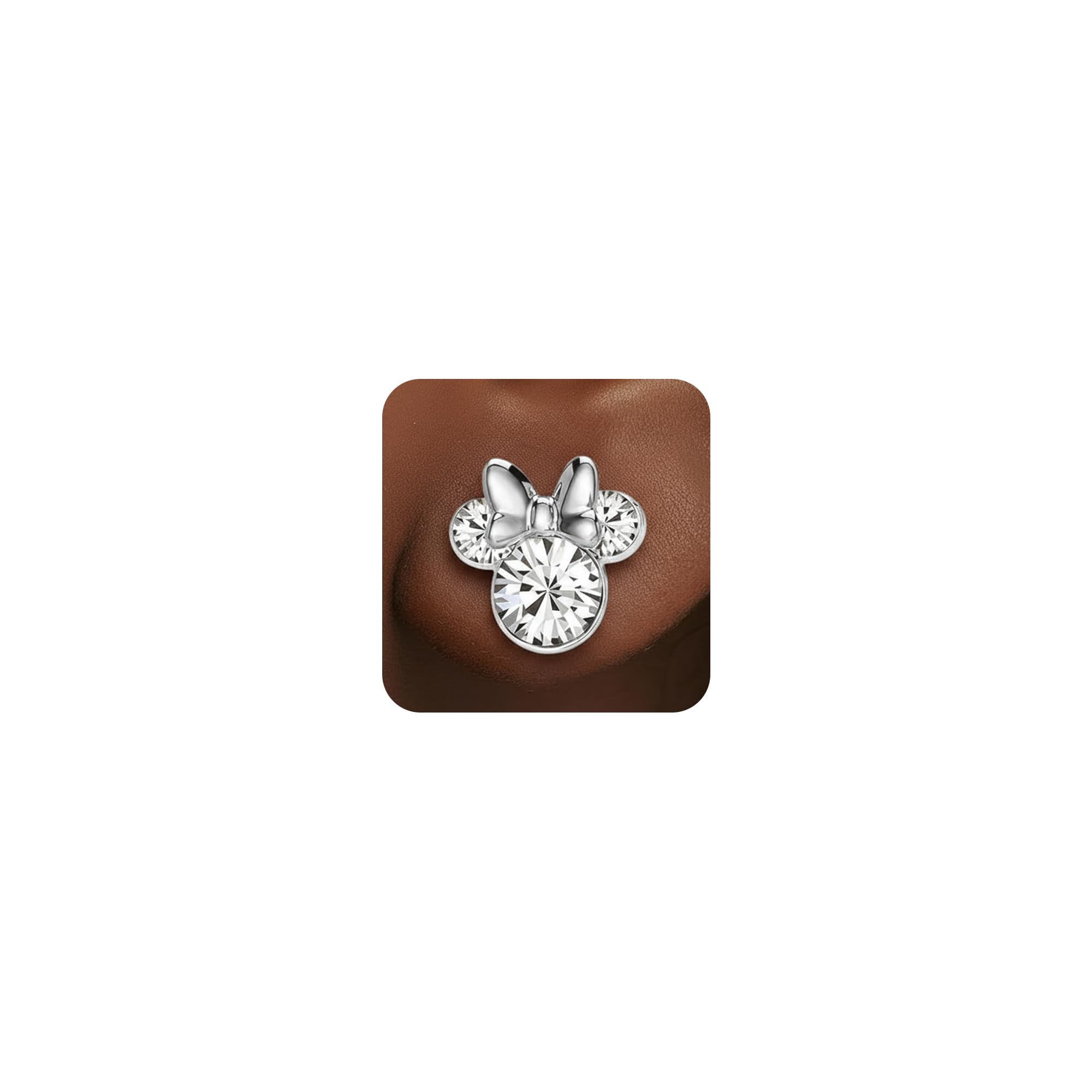 Minnie Mouse Birthstone Stud Earrings for Women Official License, Birthstone Earrings, Disney Gifts for Women