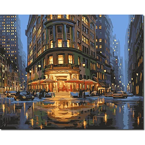 Fuumuui Malen Nach Zahlen Set 40x50 Cm - Landschaft & Auto Motive Mit Rahmen