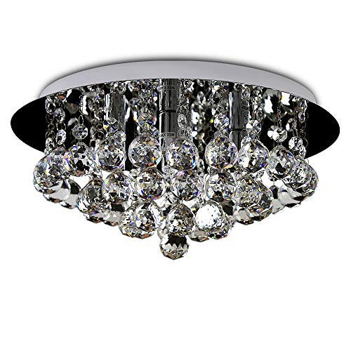 Kusun ® Lumières modernes de plafond en cristal Lustres Cristal accrochant de gouttelette 4 luminaire (G9 Max 33W ampoule non incluse)