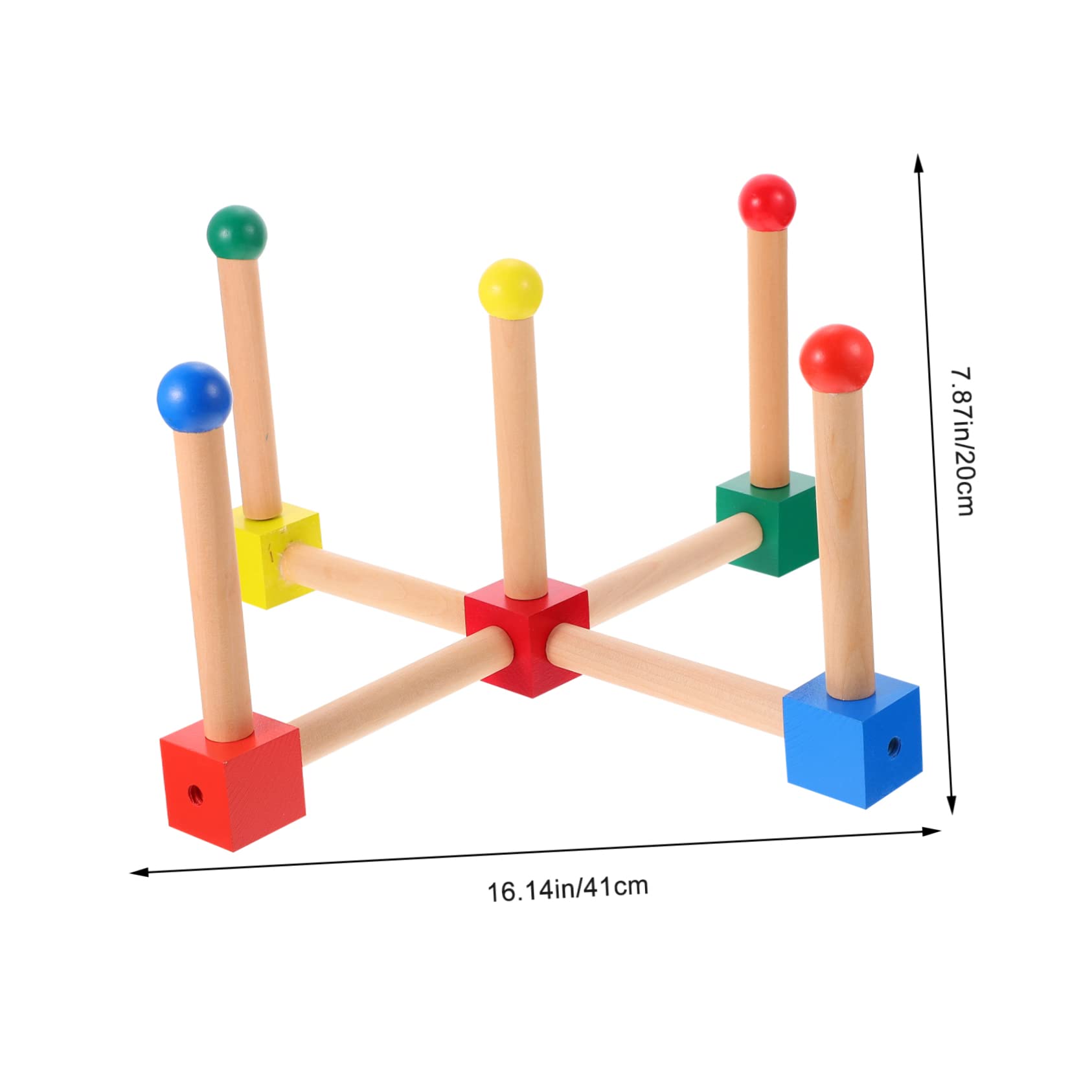 ifundom Wood Tossing Ring Toy Perfect Outdoor Game Set for Kids Parents to Bond Random Color