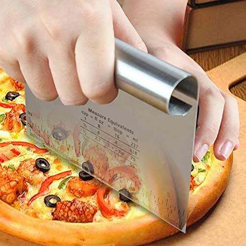 XBRN Pro Dough Pastry Scraper/Cutter/Chopper with Measuring Scale - Cake, Pizza Cutter - Pastry Bread Separator Scale Knife