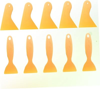 10pcs Yellow DIY Scraper Tool Premium Glue Applicator Remover Plates for Crafting Home Improvement and DIY Projects Small Large Comfortable Grip Makrolon Material for Long-Lasting