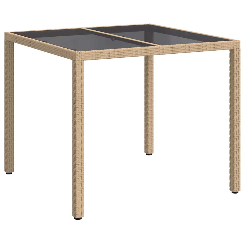 vidaXL Garden Table Beige 90 x 90 x 75 cm Poly Rattan — image 1