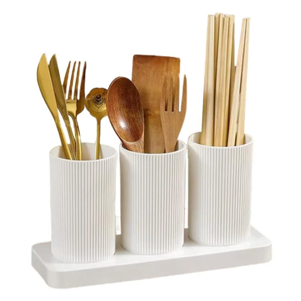 Kitchen Organizer - Plastic Self-Draining Cutlery Holder Stand for Spoon, Knife, Fork, Chopsticks - Utensil Storage Box for Kitchen & Dining Table storage & organizers, 23x8x12 cm-image-31
