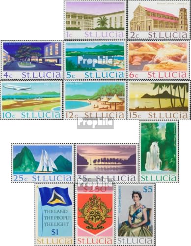 Sellos Prophila Santa Lucía 253X-266X MNH 1970 una joya filatélica intacta