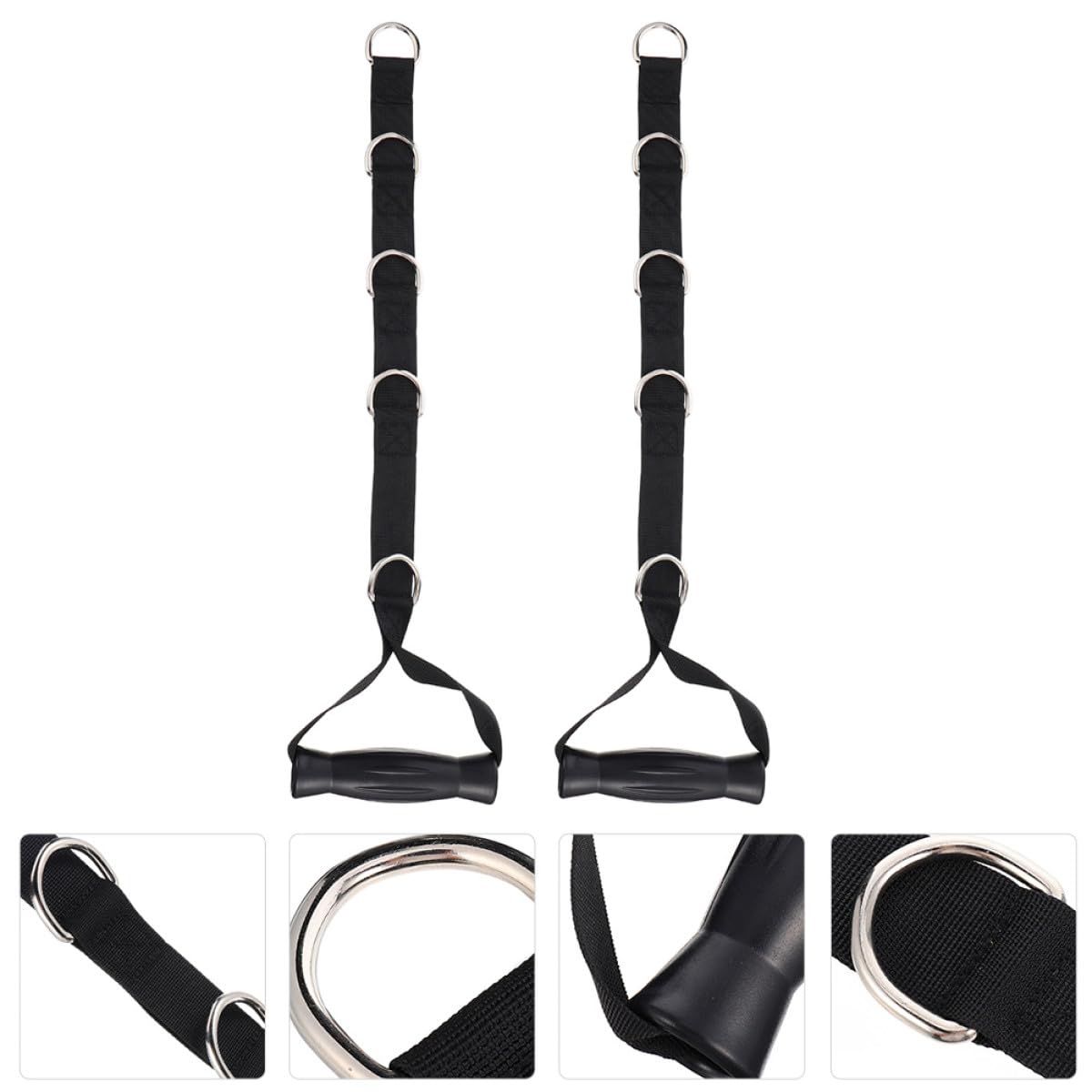 DECHOUS 2 pezzi Fasce Resistenza Elastiche Nere con Punti di Sospensione per Allenamento Forza Muscolare Regolabili per Home Gym e Fitness Multifunzionale
