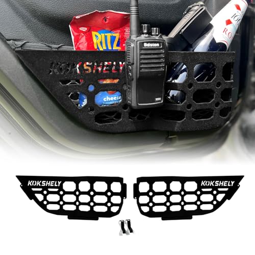 Image of Metal Rear Door Pocket Molle Panels Compatible With 2018-2024 Wrangler JL 4 Door Only & 2020-2024 Gladiator JT|JL /JT Door Pockets|Surface Fluff Skin Friendly|Steel Storage Replaces Door Mesh