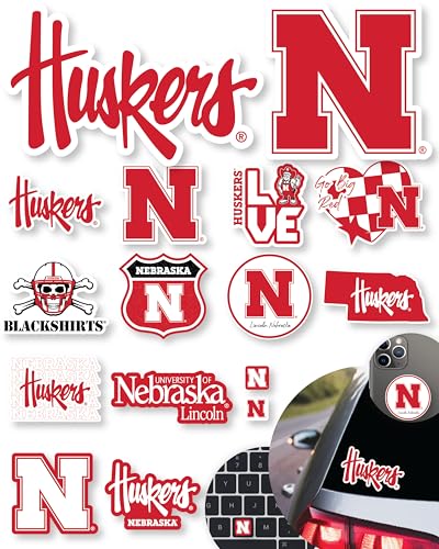 Image of Nebraska Huskers Stickers & Decals for Cornhuskers Car, Laptop, Phone 14 Pc