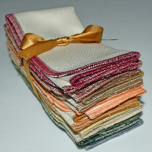 Gina's Soft Cloth Shop 1 Ply Organic Cotton Paperless Towels 14x14 Inches Set of 10 Organic Thread Earth's Palette Assortment - Proudly Made in the USA!