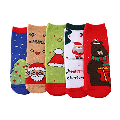 YXBQueen Kids Christmas Winter Socks for Boys Girls - Thick Warm Children's Xmas Holiday Toddler Socks