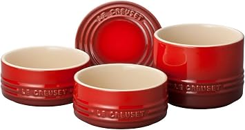 Le Creuset Heat-Resistant Stacking Ramekin Set, Cherry Red, Heat Resistant, Cold Resistant, Microwave/Oven Safe, Wedding Gift, Anniversary, Bridal, Present, Favor, Japanese Regular Sales Product
