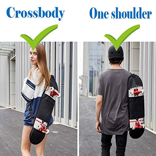 Pmsanzay Skateboard Adjustable Shoulder Carrier Skateboard Backpack Strap Skateboard Backpack Carrier Skateboard Carry for 28 inch to 31 inch Skateboard - No Skateboard