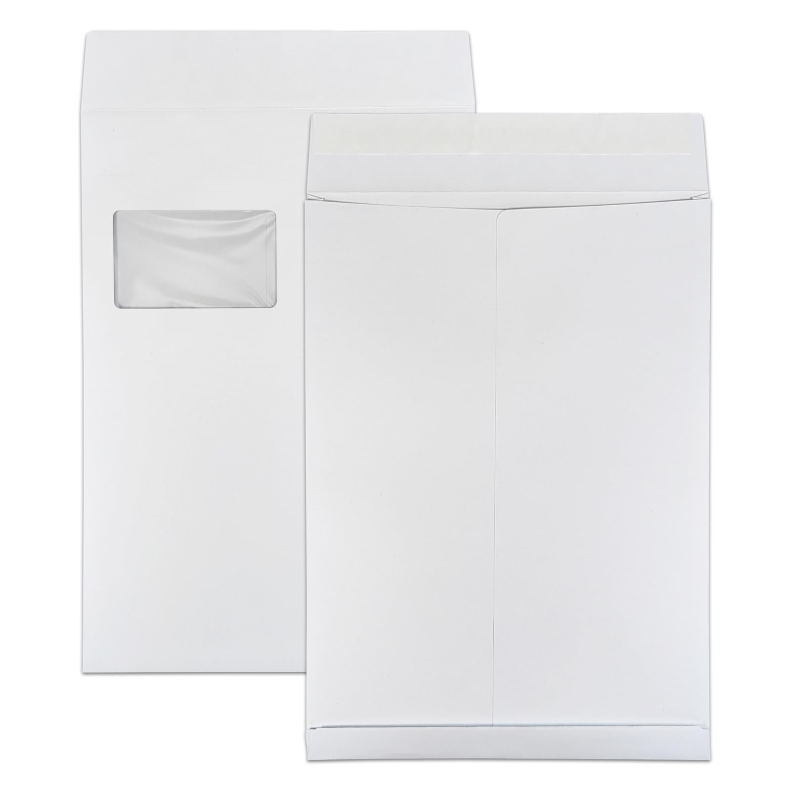 versando 100x C4 Faltentaschen 2cm Falte mit Fenster (229x324x20 mm) Versandtaschen Bodenfalte haftklebend weiß
