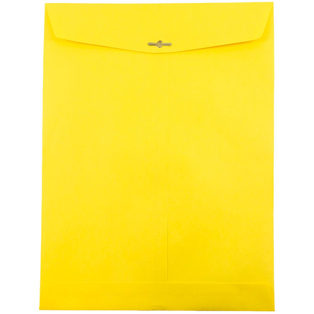 JAM PAPER Buste Per Catalogo Con Estremità Aperta Con Chiusura Con Gancio - 254 x 330,2 mm- Giallo Riciclato- 50 Per Confezione