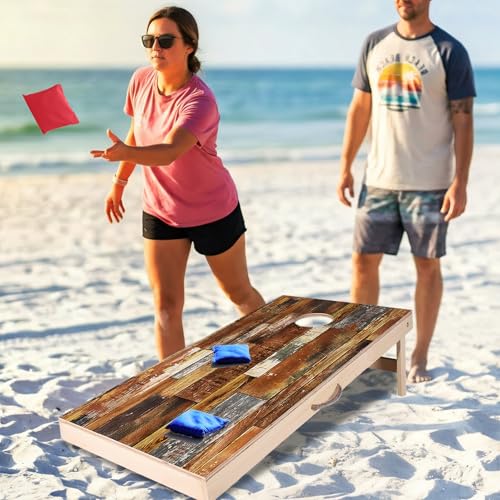 Image of Sportdo 4x2 ft Solid Wood Cornhole Set with 8 Bean Bags, Regulation Size Cornhole Board Set for Adults, Cornhole Game Set for Tailgate Backyard Toss Games Indoor&Outdoor Activities