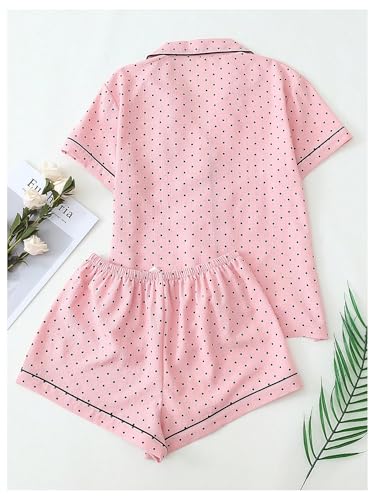 Image of Verdusa Pajamas For Women Set 2 Piece Summer Pajama Sets Cute Pjs Lounge Matching Button Shirt with Shorts