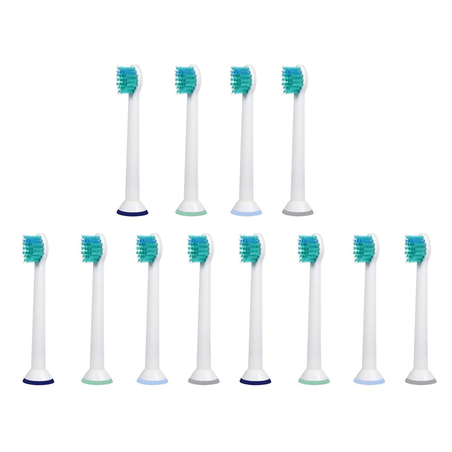 Replacement Brush Heads Compatible with Phillips Electric Toothbrush, HX6024 Generic Brush Heads for Phillips Soni-Care FlexCare, EasyClean, PowerUp, 12 Pcs