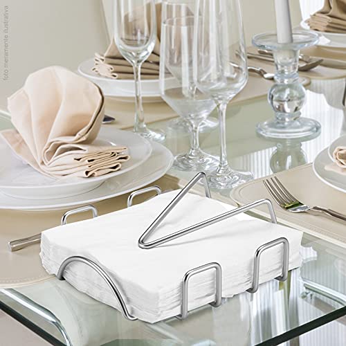 Porta Guardanapos Articulável Grande, 19.5x18x7cm, Cromo Fosco, Arthi