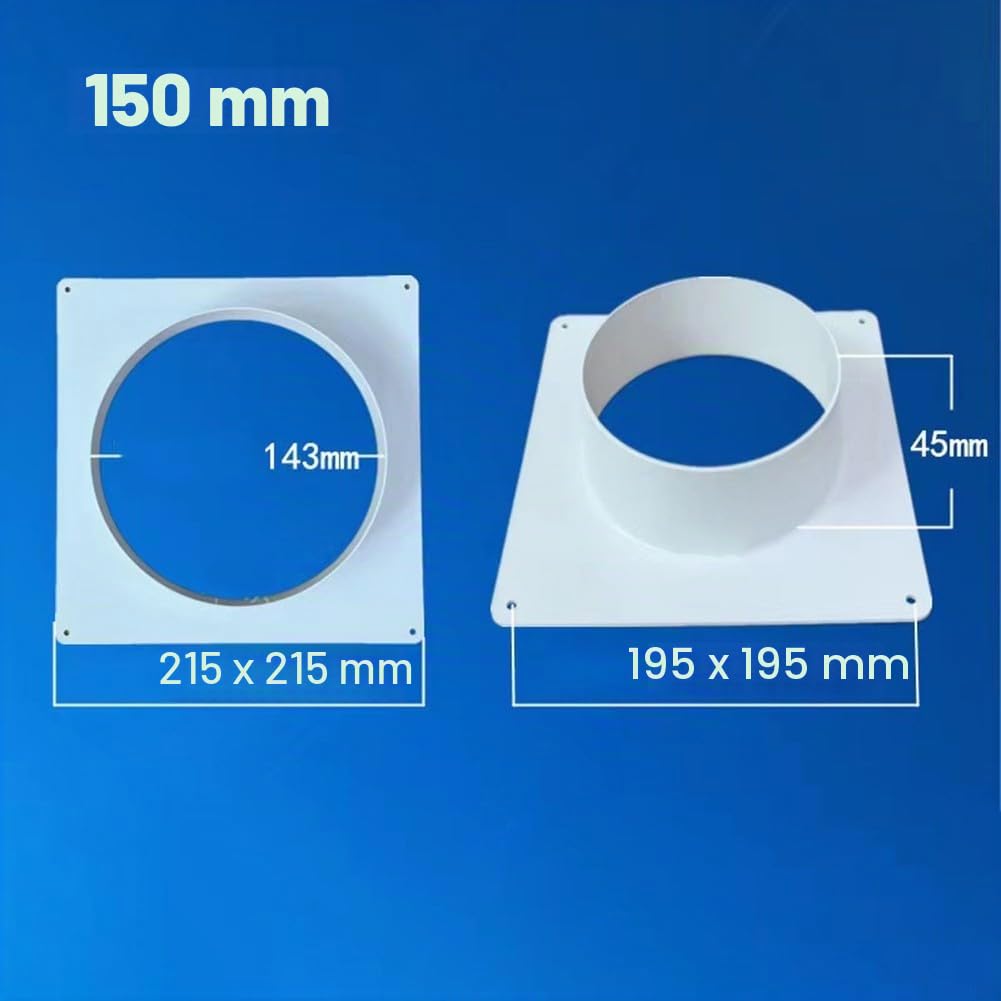 100 mm/150 mm/200 mm/250 mm/300 mm Kanalverbinderflansch Innen- und Außenbereich Lüftungskanal-Verbindungsflansch für Heizung/Kühlung (150 mm)