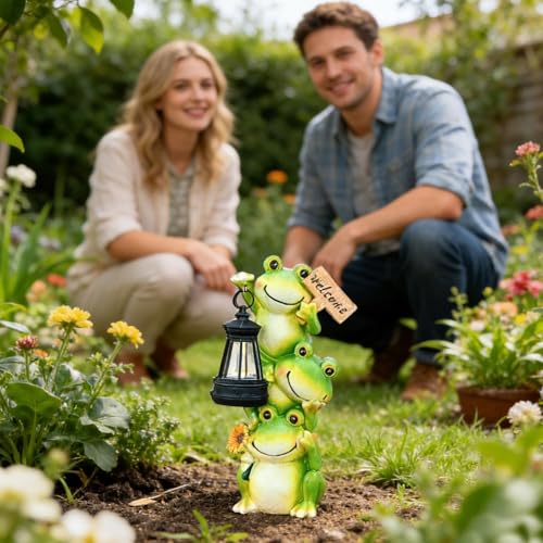Luz Solar de Rana para Jardín Exterior Pasillos Césped Patio Estanques Farol LED 2