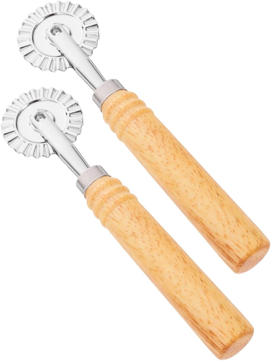 OUNONA 3sets 2pcs Alloy Noodle Lattice Roller Pizza Cutter Kitchen Tool for Spaghetti Cookie Making Design Easy to Use Housewarming Present 2pcs*3