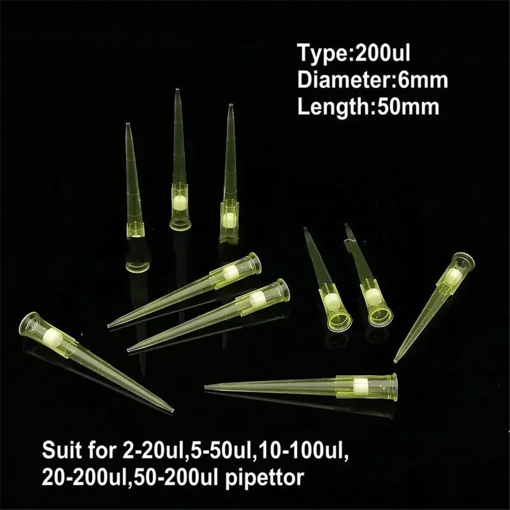Cristalería de Laboratorio Pipeta de plástico de 10 ml con elemento filtrante de PP (10 ul, 100 ul, 200 ul, 300 ul, 1000 ul)(300ul 1000pcs)
