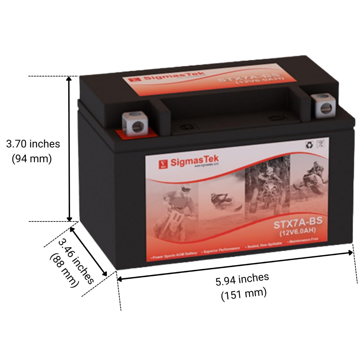 Amazon.com: GTX7A-BS Compatible SLA Motorcycle Battery by