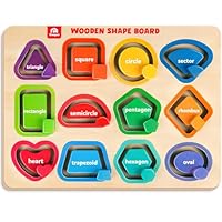 Coogam Wooden Color Shape Puzzles for Toddlers, Sorting and Stacking Montessori Peg Board Matching Game Activities, Fine Motor Educational Learning Toys for Kids 3 4 5 Year Old